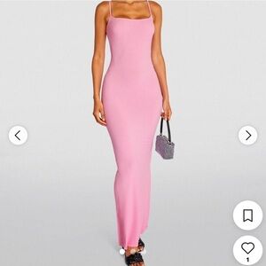 Pink Ribbed maxi Dress Skims